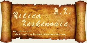 Milica Keskenović vizit kartica
